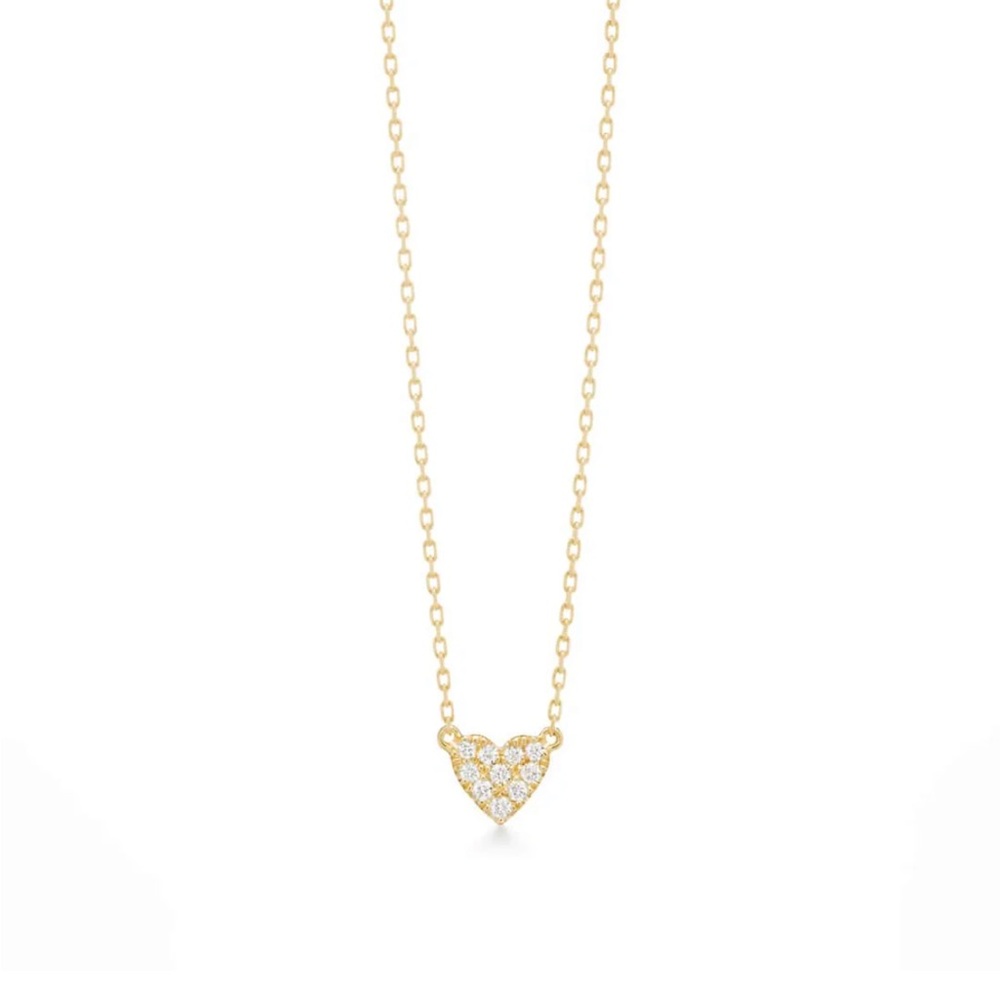 18k Gold Diamond Heart Pendant Necklace